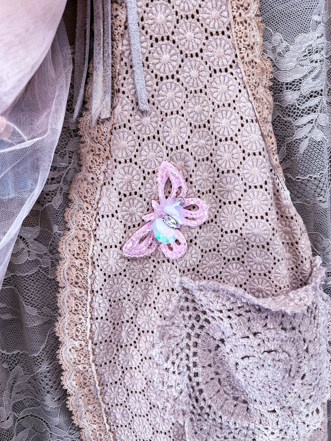 Pocket Full of Posies Vintage Crochet Vest