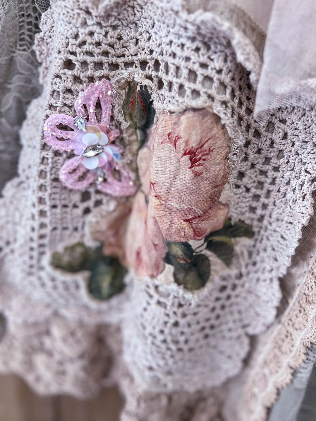 Pocket Full of Posies Vintage Crochet Vest