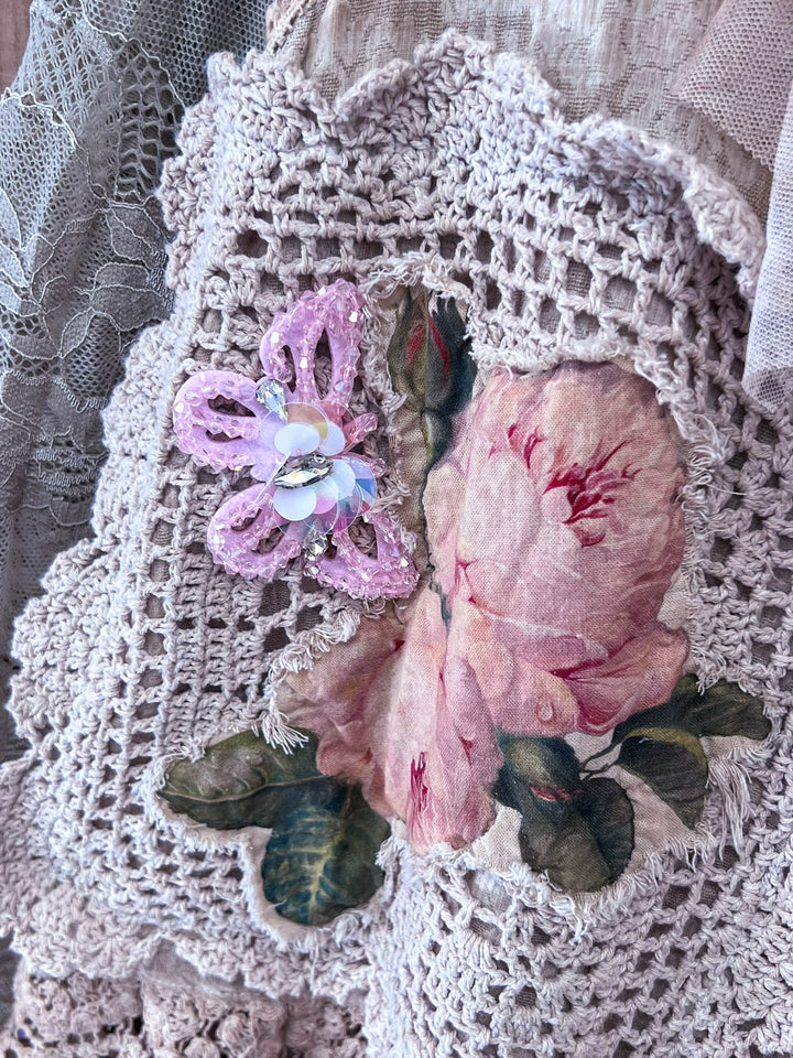 Pocket Full of Posies Vintage Crochet Vest
