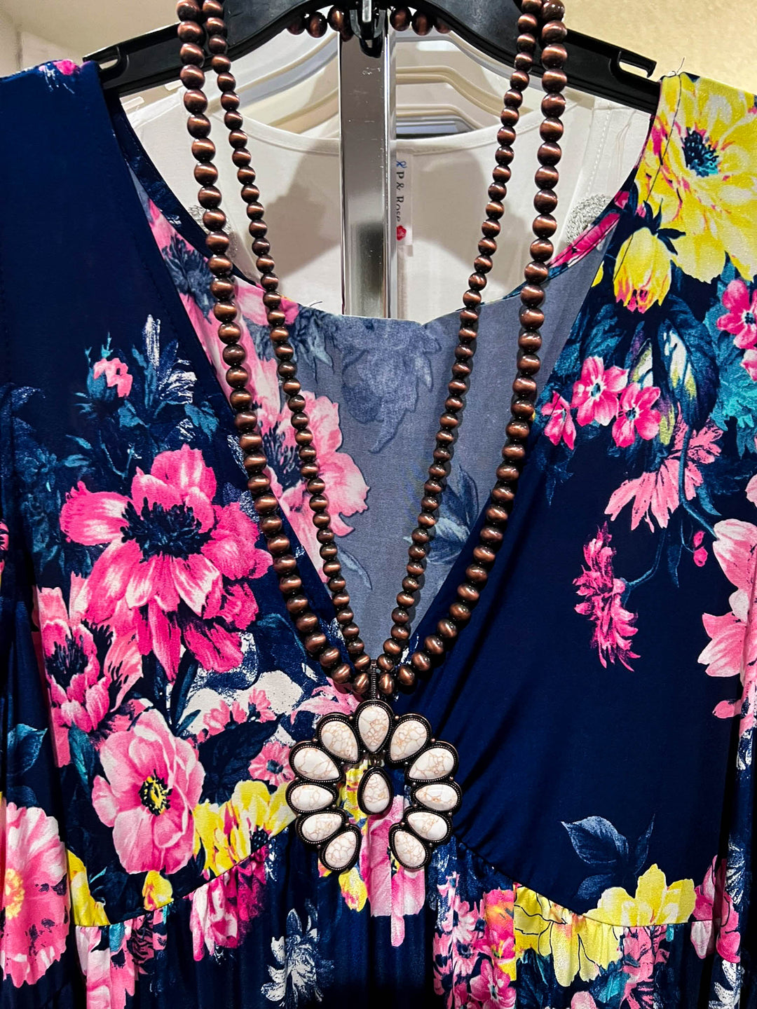 NAVY BLUE FLORAL DRESS---------SALE