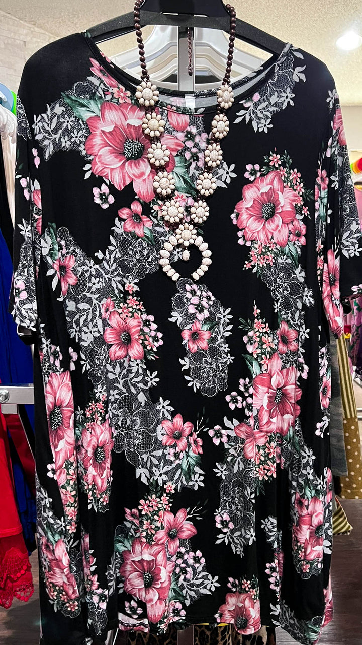 18-24 SIZE FLORAL TUNIC IN MULTI-COLOR-----------SALE