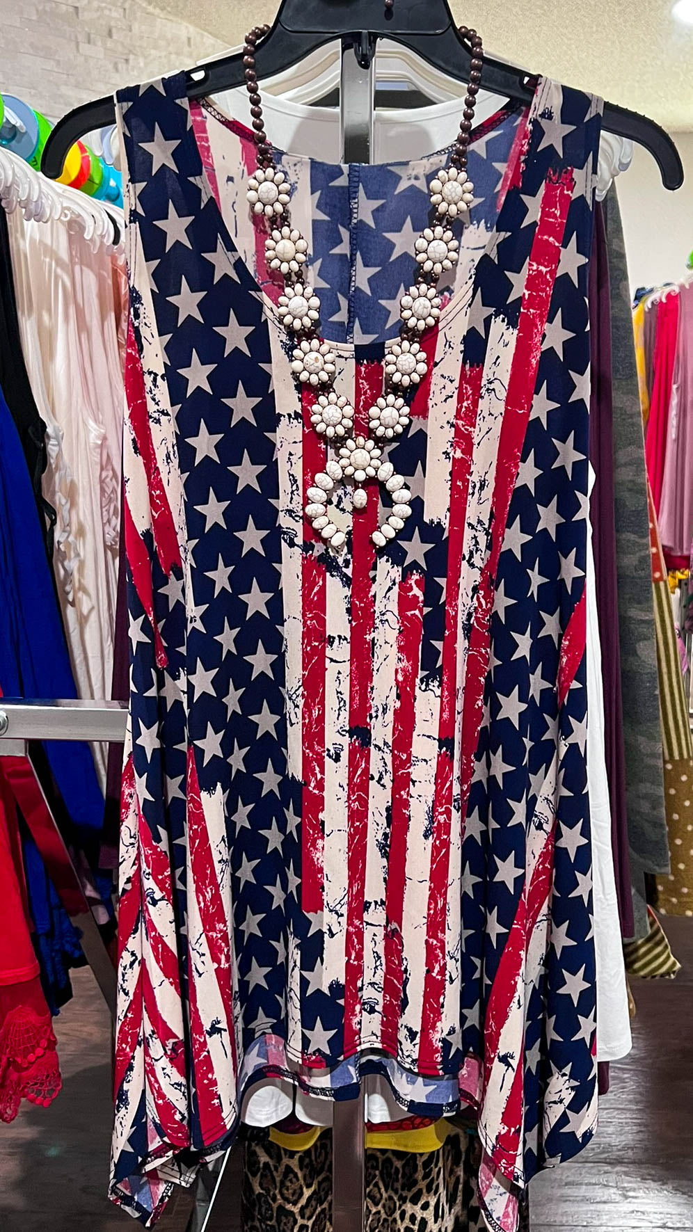 6-12 STARS & SPARKLES VINTAGE INSPIRED FLAG TUNIC---------------sale