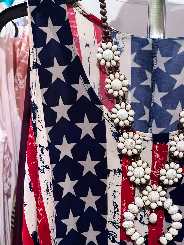 6-12 STARS & SPARKLES VINTAGE INSPIRED FLAG TUNIC---------------sale