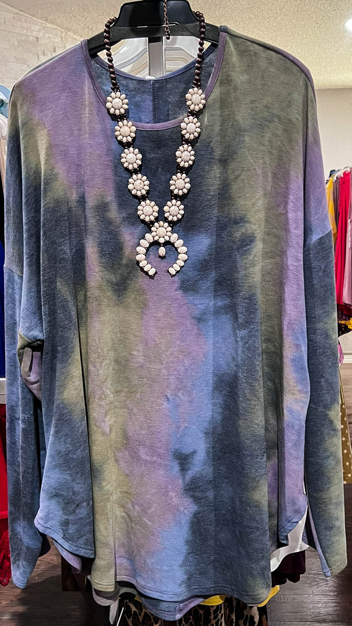 TIE DYE SWEATER TUNIC IN MULTI-COLOR -------SALE