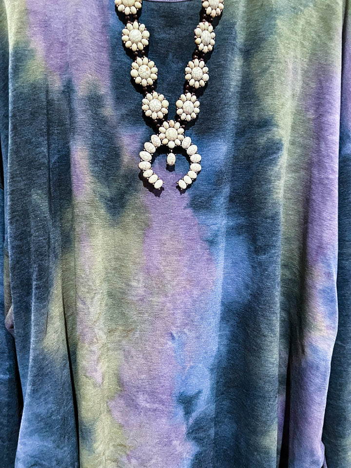 TIE DYE SWEATER TUNIC IN MULTI-COLOR -------SALE