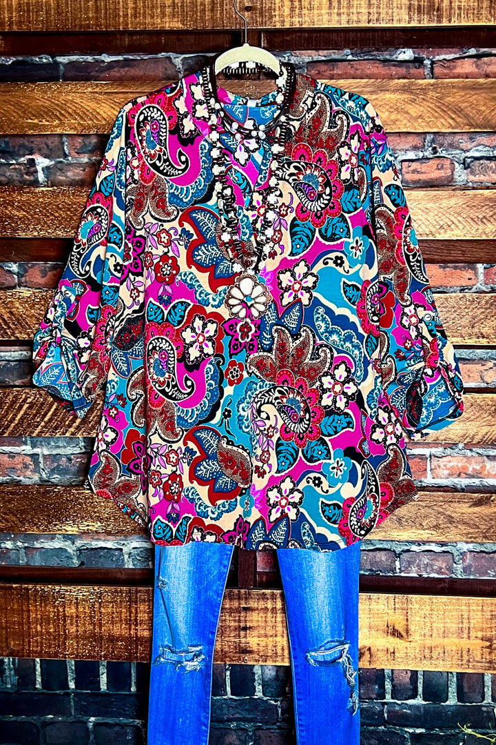 A Beautiful Radiance Paisley Print Blouse in Multi-Color