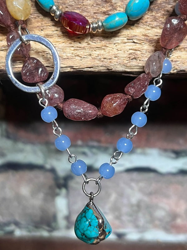 A FAIRYTALE NECKLACE NATURAL STONE MULTI-COLOR