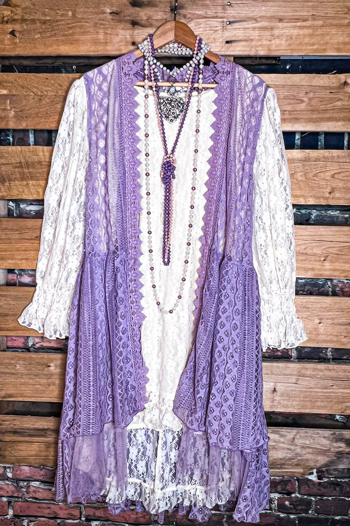 DARLING GRACEFUL WAYS LAVENDER TIMELESS LACE VEST