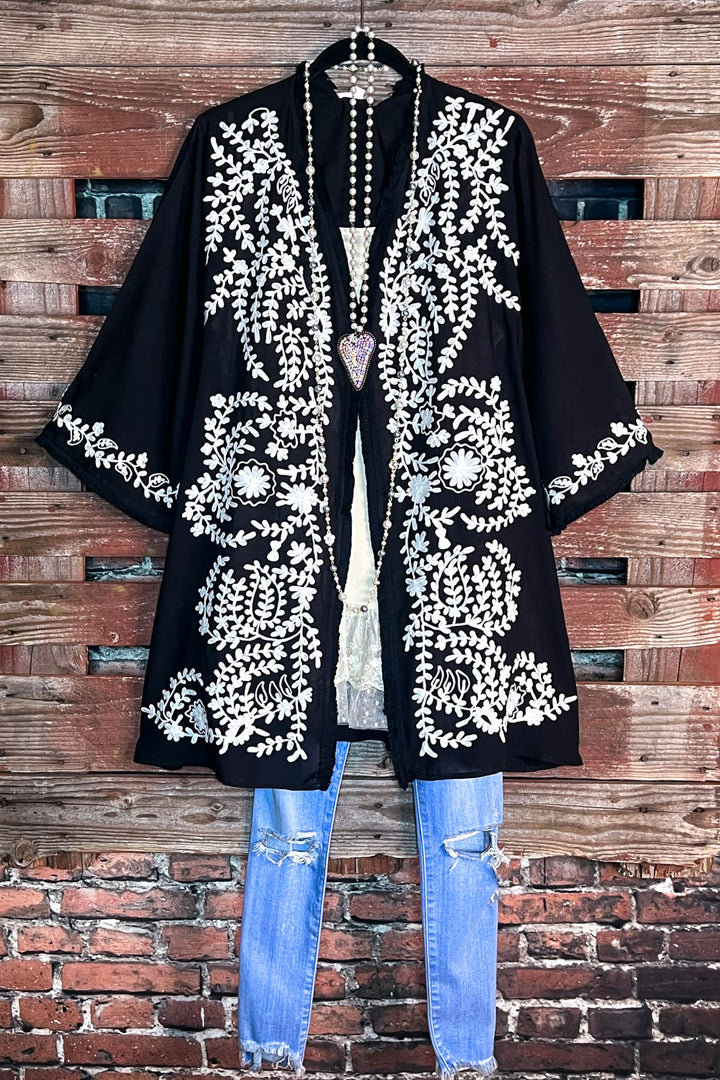 6-8 Size Floral Embroidered Jacket in Black-------Sale