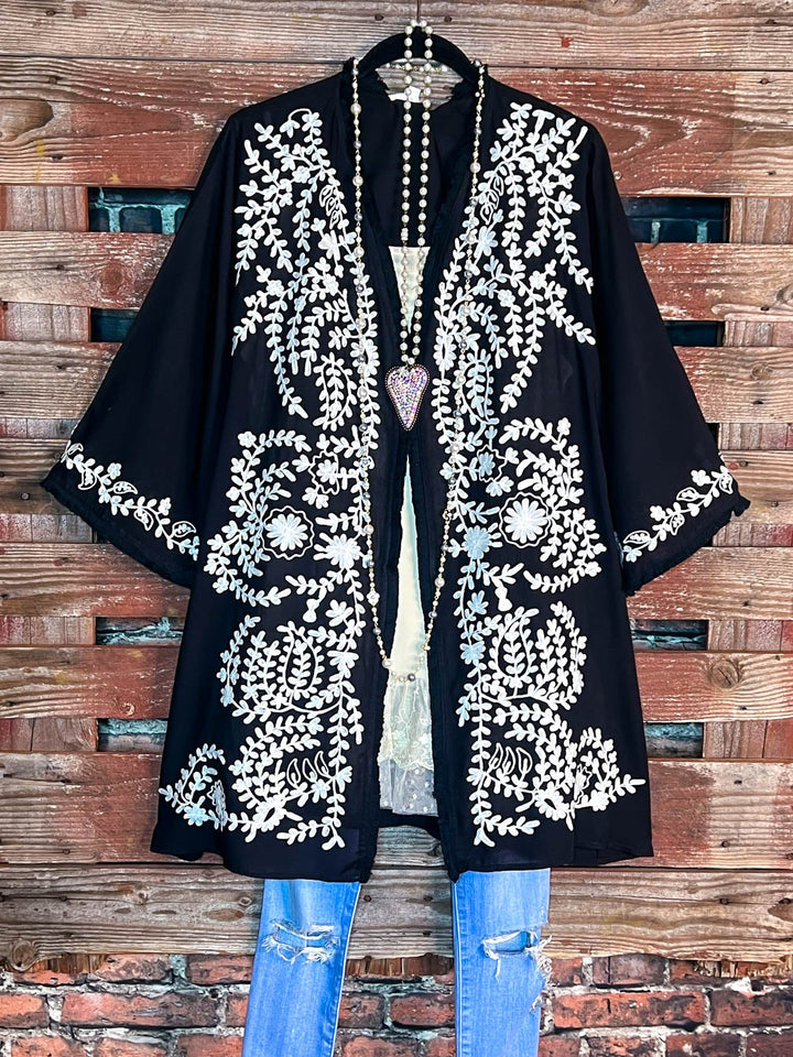 6-8 Size Floral Embroidered Jacket in Black-------Sale