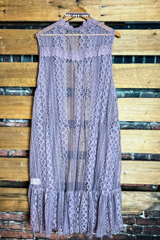 DARLING GRACEFUL WAYS LAVENDER TIMELESS LACE VEST