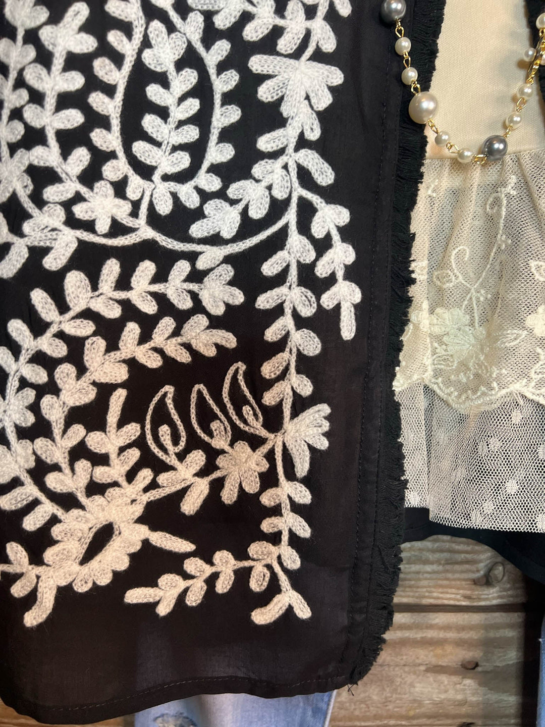 6-8 Size Floral Embroidered Jacket in Black-------Sale