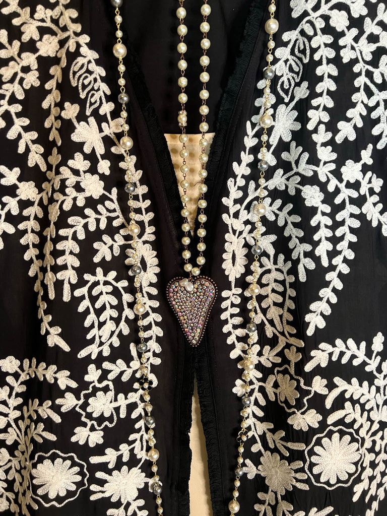 6-8 Size Floral Embroidered Jacket in Black-------Sale