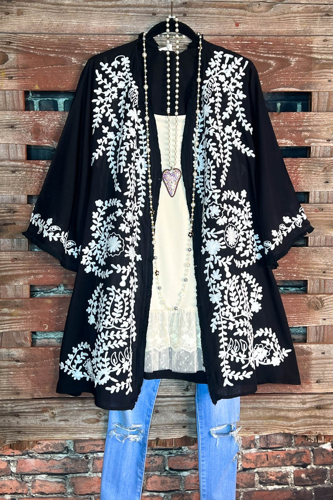 6-8 Size Floral Embroidered Jacket in Black-------Sale