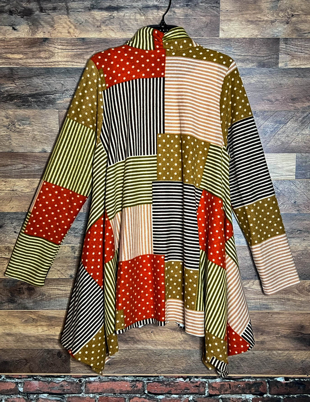 24-26 SIZE - PATCHWORK PRINT MULTI-COLOR CARDIGAN----SALE