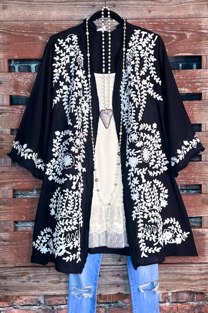 6-8 Size Floral Embroidered Jacket in Black-------Sale