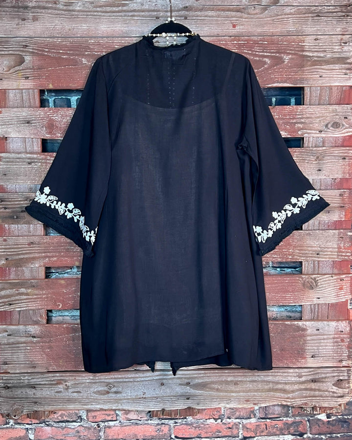 6-8 Size Floral Embroidered Jacket in Black-------Sale