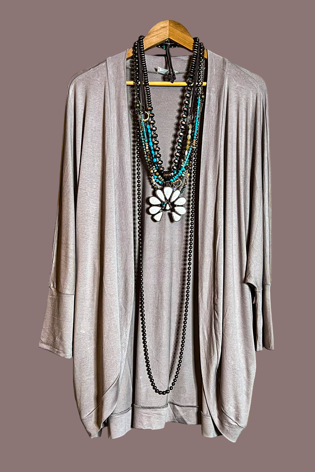 EVERY MOMENT LIGHTWEIGHT CARDIGAN IN LIGHT MOCHA--------SALE