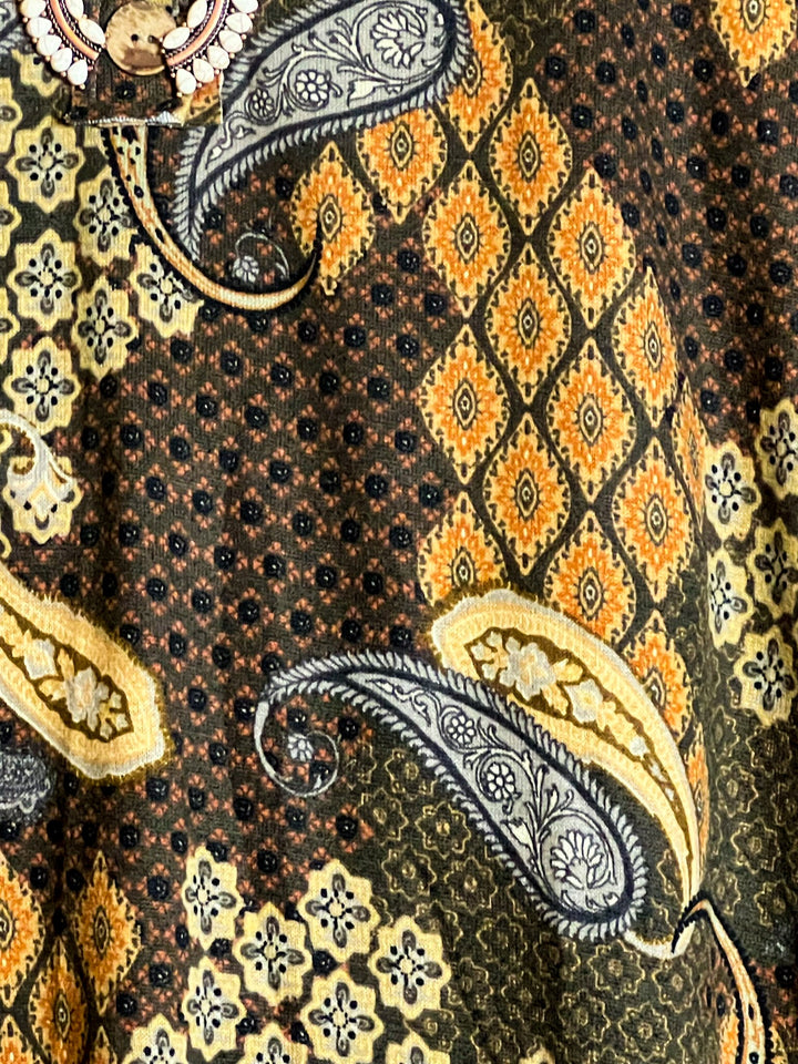 2X PAISLEY HACCI SOFT TUNIC IN BROWN -----SALE