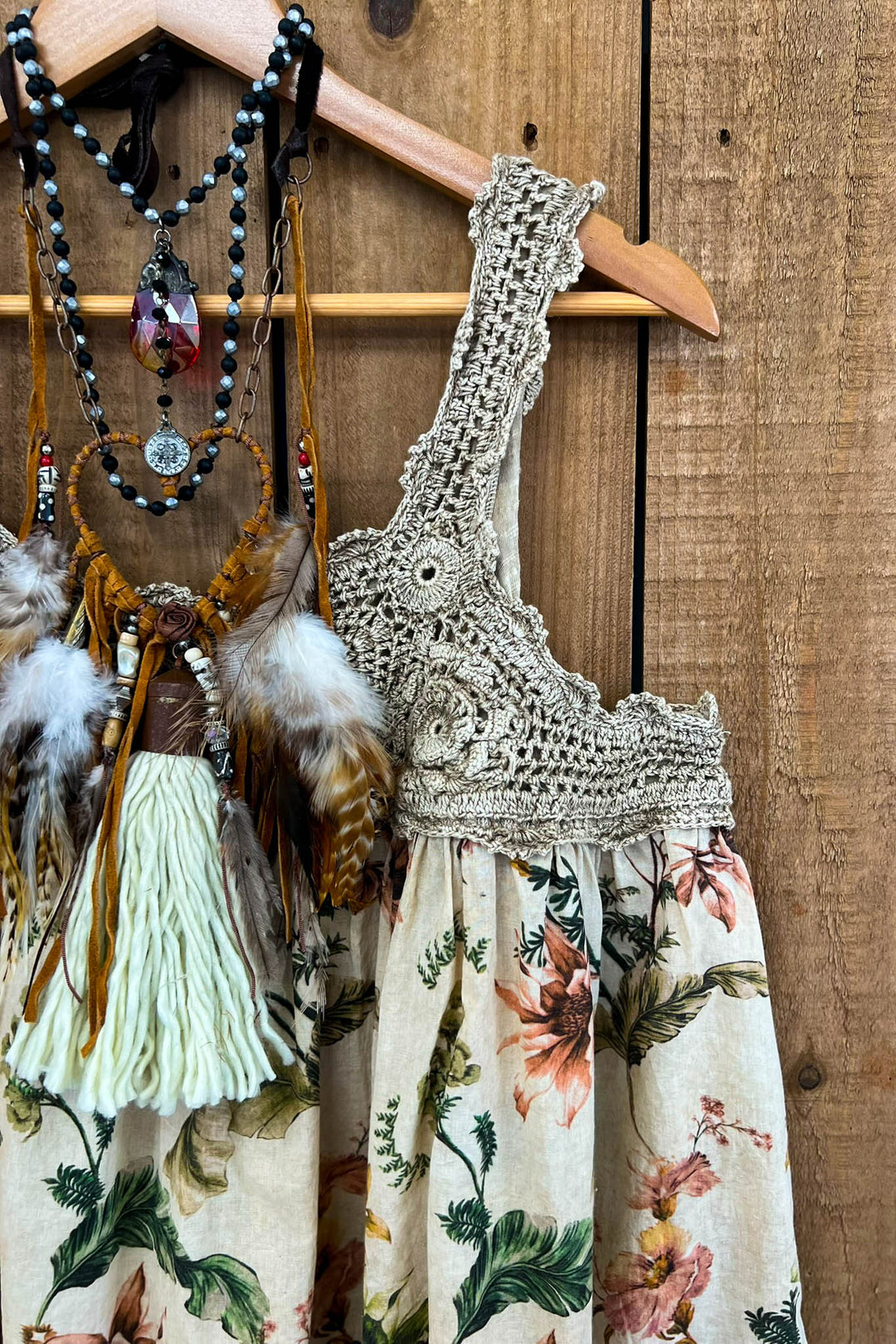 Whispering Blooms Crochet Top Dress -100% Cotton
