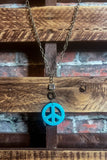 FREE SOUL PEACE CRYSTAL NECKLACE IN BLUE TURQUOISE