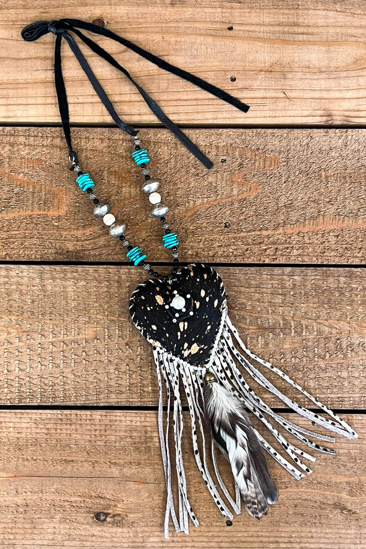 Heart Full of Soul Handcrafted Leather & Feather Necklace