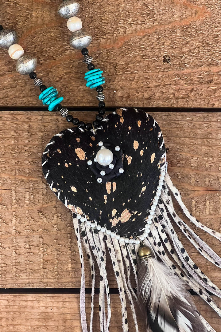Heart Full of Soul Handcrafted Leather & Feather Necklace
