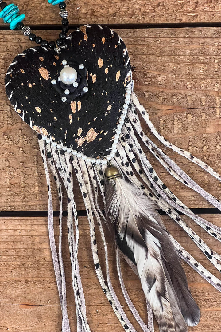 Heart Full of Soul Handcrafted Leather & Feather Necklace