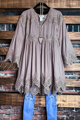 My Inner Peace Taupe Tunic Babydoll