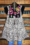 EMBRACE THE JOY ROSES EMBROIDERED & LEOPARD PRINT DRESS