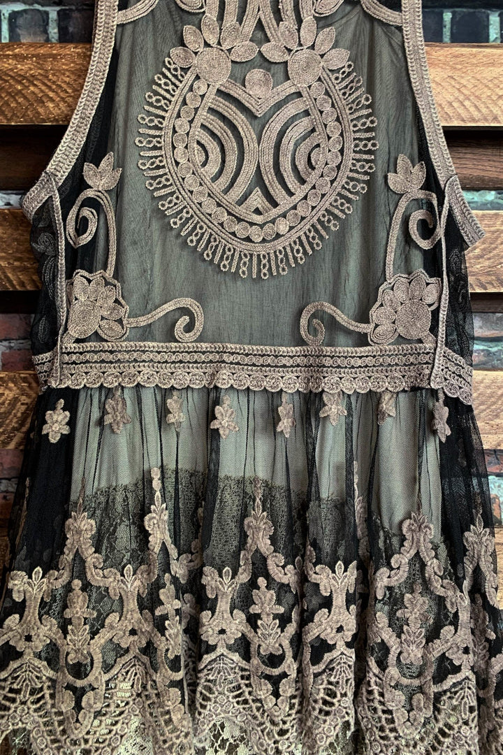 A ROMANTIC SWEET SECRET FAB BROWN LACE VEST