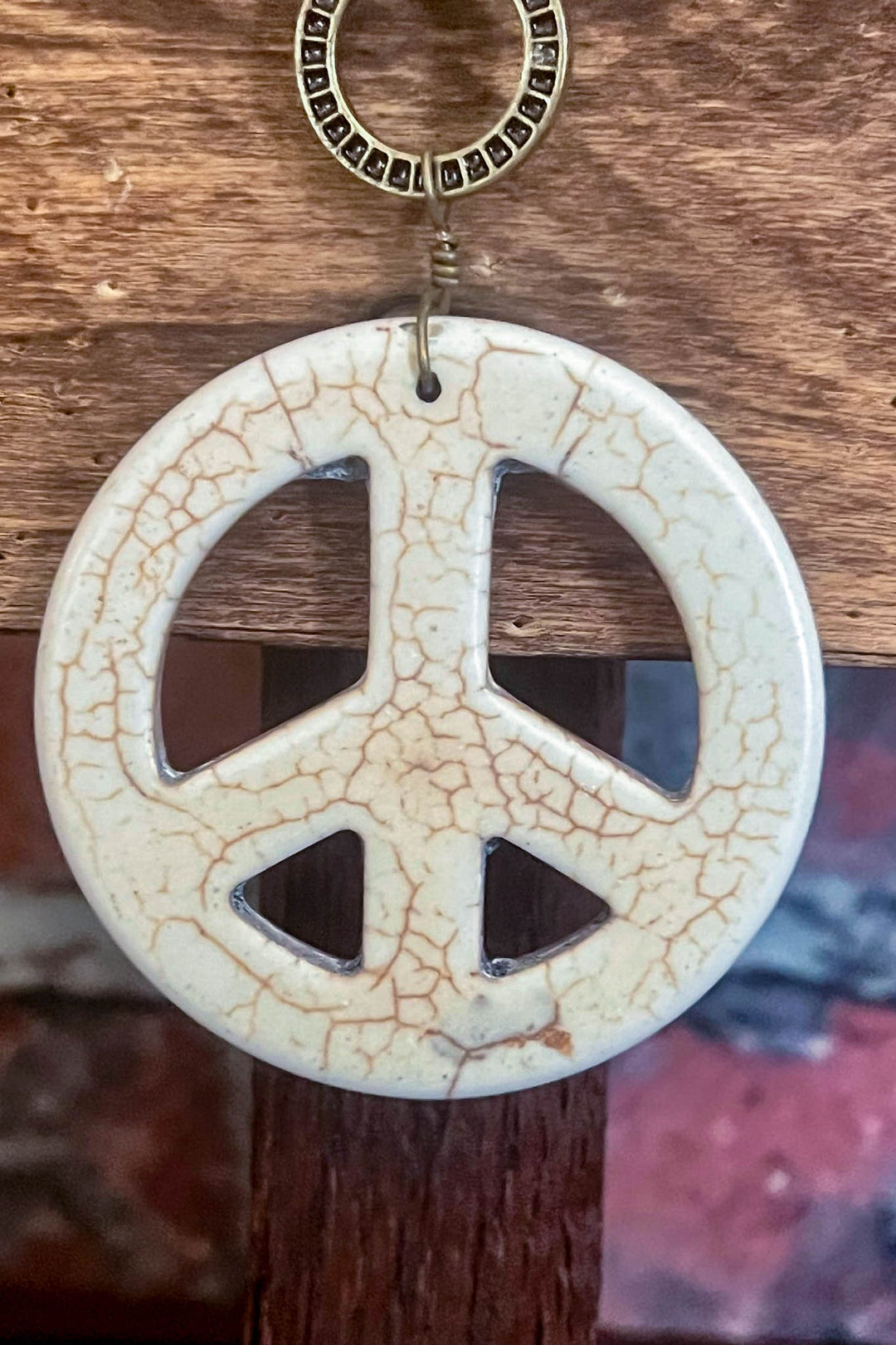 Lost In A Dream Peace Sign Crystal Necklace