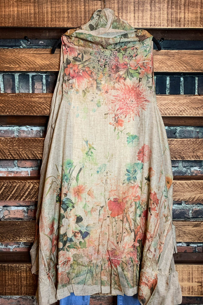 Best of My Love Roses Taupe Boho Vest