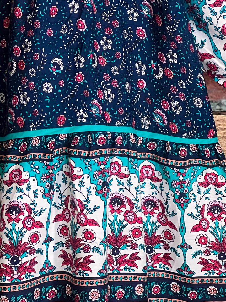 L-2X SIZE - BOHO HIPPIE SWING OVERSIZED DRESS IN NAVY ----------SALE