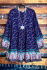 L-2X SIZE - BOHO HIPPIE SWING OVERSIZED DRESS IN NAVY ----------SALE