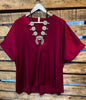 14 - 24 Size - Burgundy Satin Top ------Sale