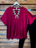 14 - 24 Size - Burgundy Satin Top ------Sale