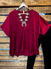 14 - 24 Size - Burgundy Satin Top ------Sale