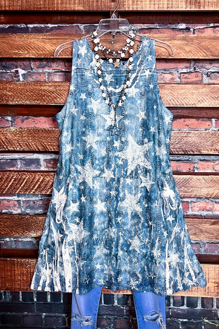 BLUE DENIM DRESS TUNIC LINED ----------SALE