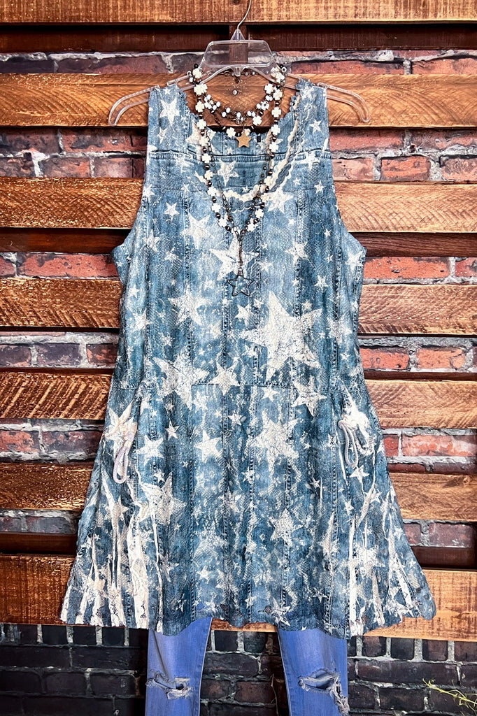 BLUE DENIM DRESS TUNIC LINED ----------SALE