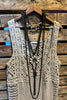 You Inspire My Heart Bohemian Crochet Vest Beige Natural