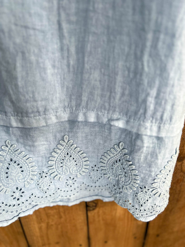Just That Easy Comfy Style Linen Fabric Long Tunic Dress - Made in Italy