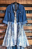 Fairy Garden Stylish Denim & Lace Blue Tones Cardigan Jacket