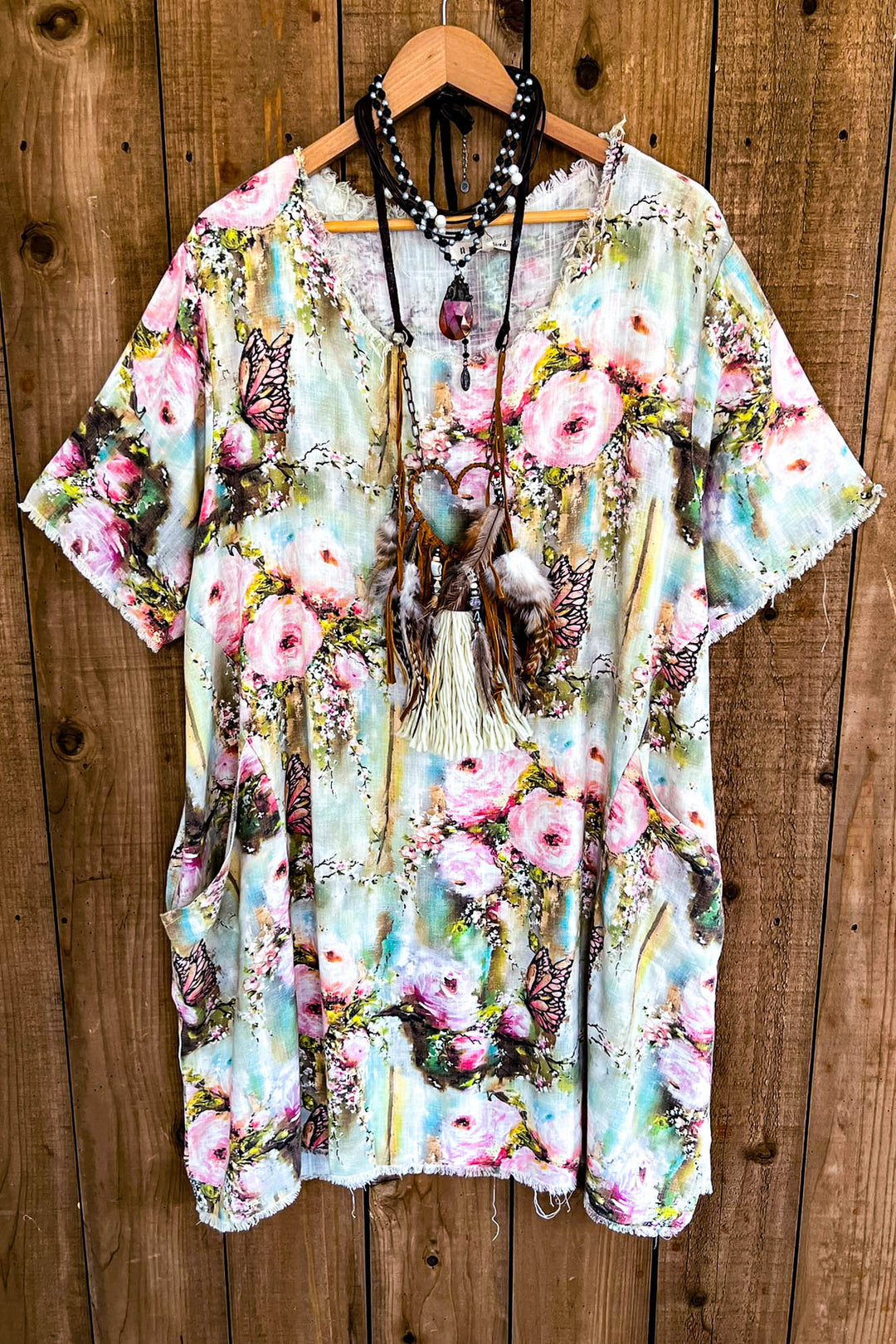 Linen Flora Harmony Vintage Shabby Dress