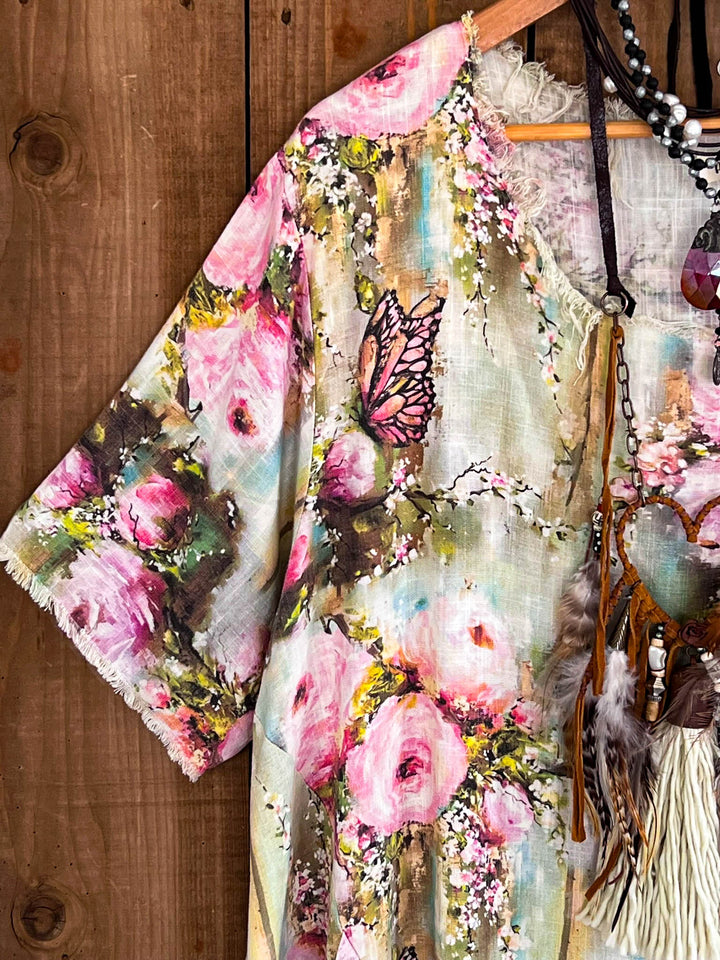 Linen Flora Harmony Vintage Shabby Dress