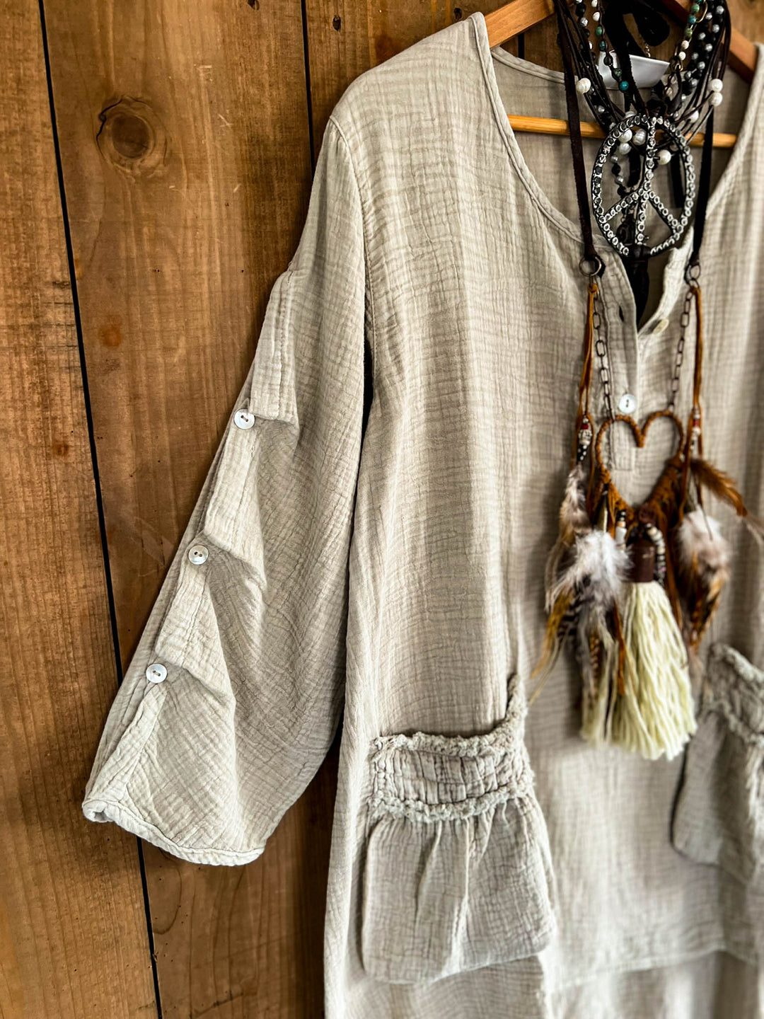 Easy Weekend 1OO% Cotton Tunic - Natural