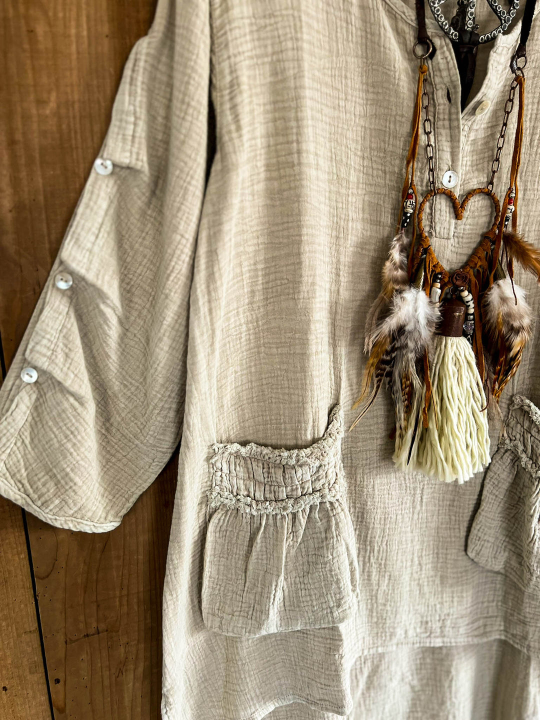 Easy Weekend 1OO% Cotton Tunic - Natural