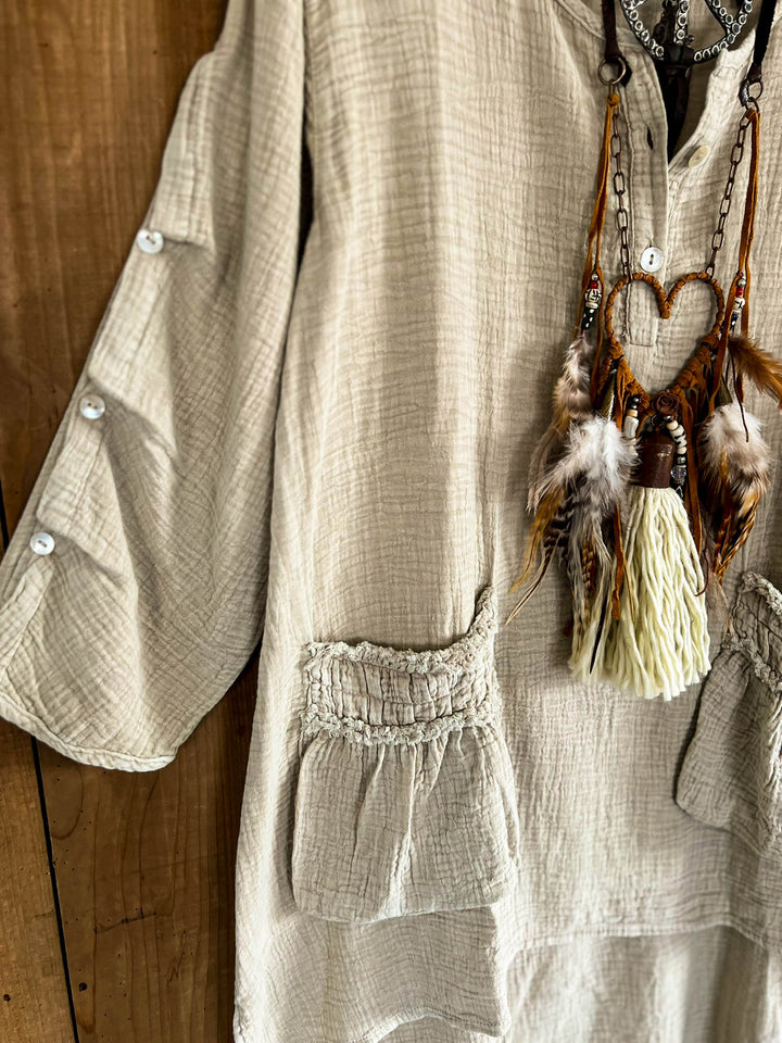 Easy Weekend 1OO% Cotton Tunic - Natural