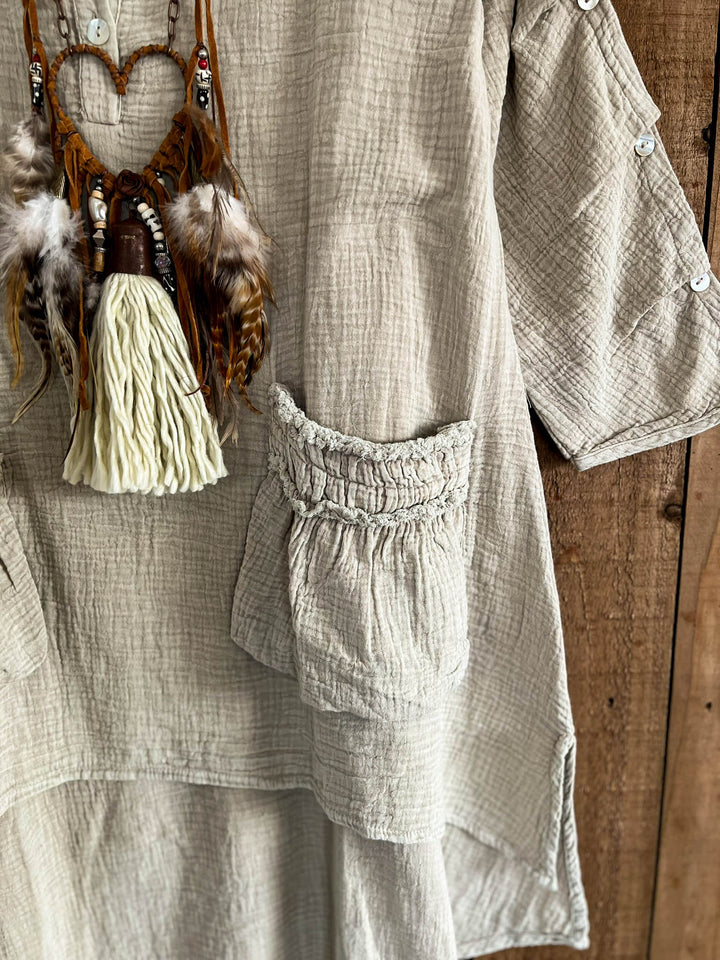 Easy Weekend 1OO% Cotton Tunic - Natural