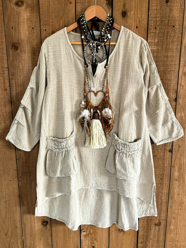 Easy Weekend 1OO% Cotton Tunic - Natural